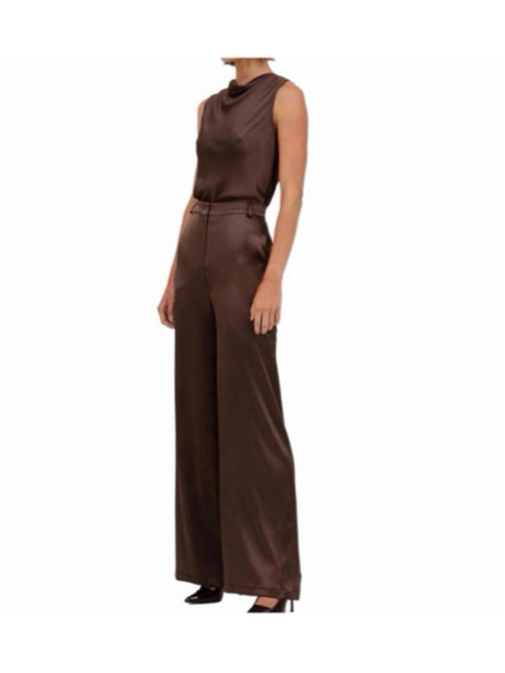 NWT NONchalant Label Maisy High Neck Top Chocolate Sz S - Picture 3 of 3